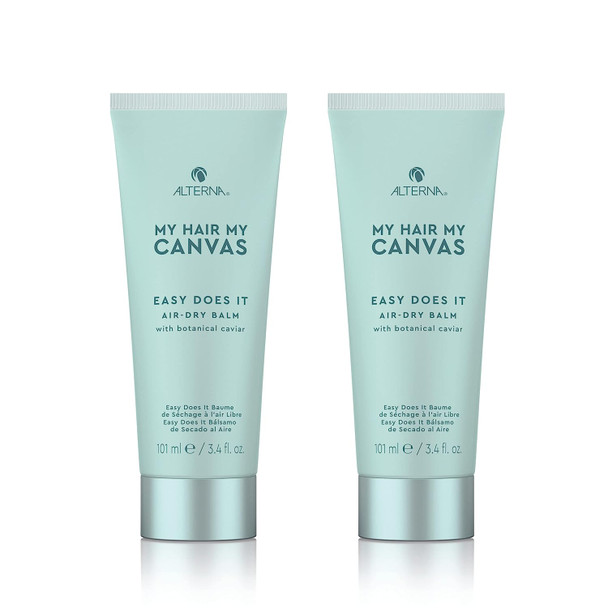 Alterna My Hair My Canvas Easy Does It Air Dry Balm, 3.4 Fl Oz | Vegan | Lightweight, Frizz Control Helps Enhance Natural Styles | Sulfate Free (2-Pack)
