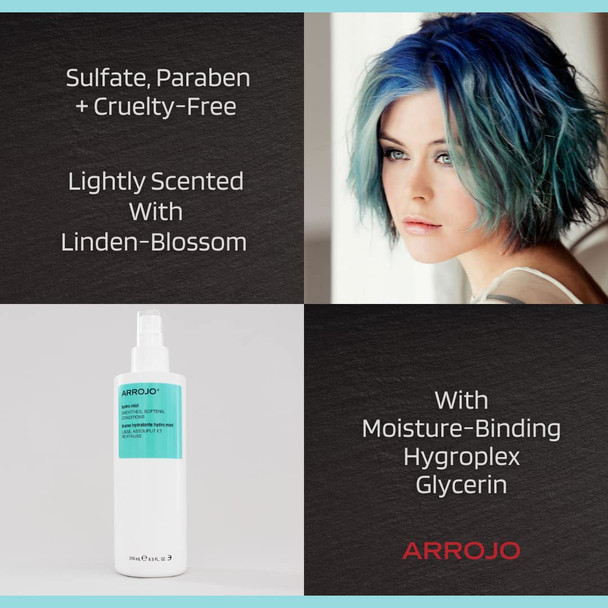 ARROJO Hydro Mist Hair Lotion  Hydrating Hair Spray to Soften & Condition  Detangler Spray to Smooth Knots & Tangles  Hair Styling Products for Style Prep or to Refreshment Any Look (8.5 oz)