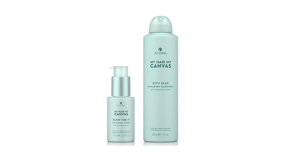 Alterna My Hair My Canvas City Slay Shielding Hairspray and Glow For It Universal Gloss Vegan Styling Set | Humidity & Heat Protection | Seal Hair & Controls Frizz | Sulfate Free