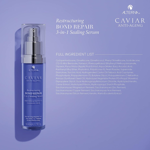 Alterna Caviar Anti-Aging Restructuring Bond Repair Leave In Hair Serum Treatments for Damaged Hair | Sulfate Free, Paraben Free