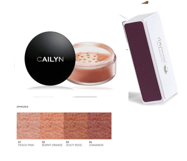 CAILYN Deluxe Mineral Makeup Blush Powder with Itay Mineral Natural Nail Shiner, MB-2 BURNT ORANGE