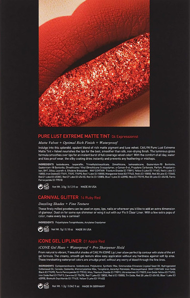 CAILYN Matt To Glitter Lip Trio, Power Red