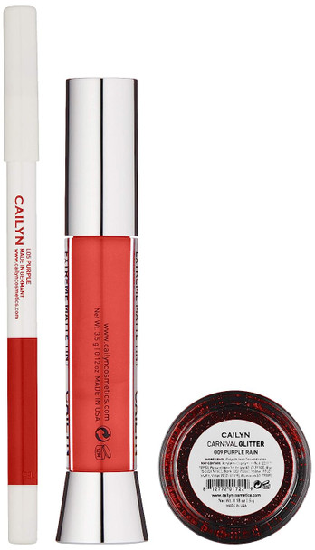 CAILYN Matt To Glitter Lip Trio, Power Red