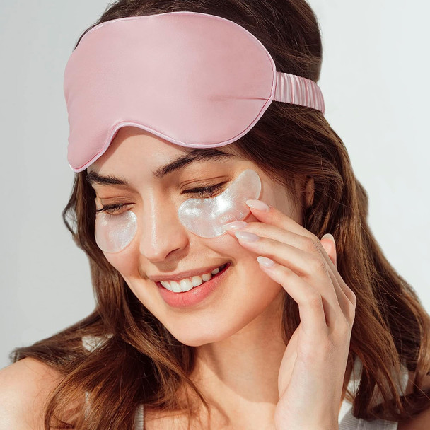 BeautyBio Lights Out. Mask On. Set. Depuffing, Brightening Collagen Eye Gels + Silky Smooth Sleep Mask