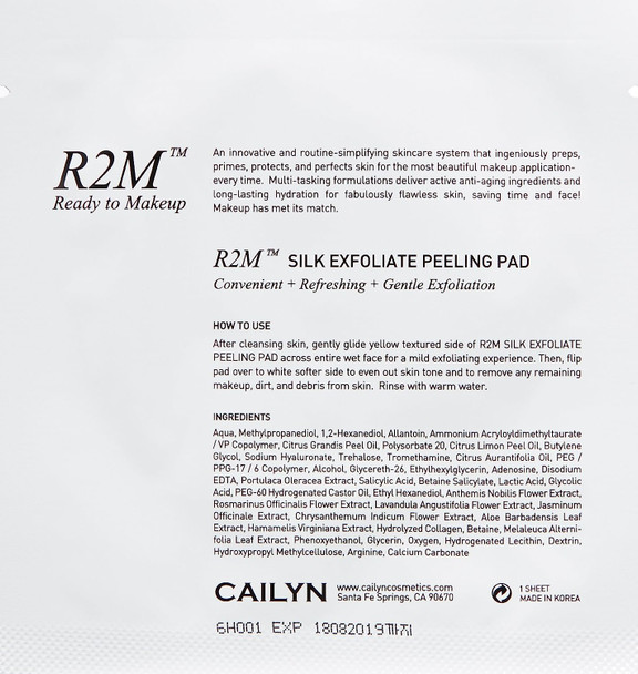 CAILYN R2M Silk Exfoliate Peeling Pad In A Box , 10 Count