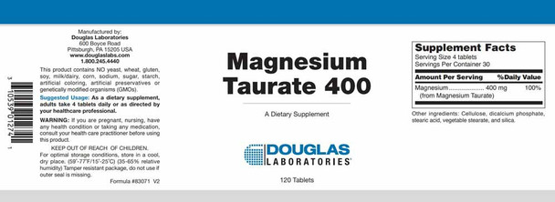 Douglas Laboratories Magnesium Taurate 400 120 Tablets