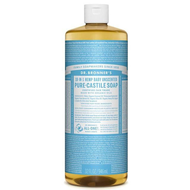 Dr Bronner Baby Mild Castile Liquid Soap 946ml