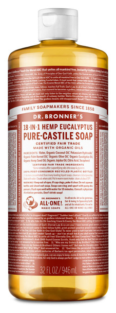 Dr Bronner Eucalyptus Castile Liquid Soap 946ml