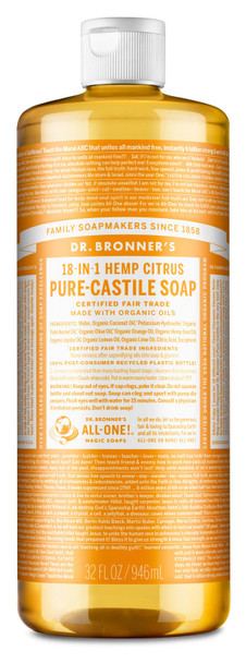 Dr Bronner Citrus Castile Liquid Soap 1L