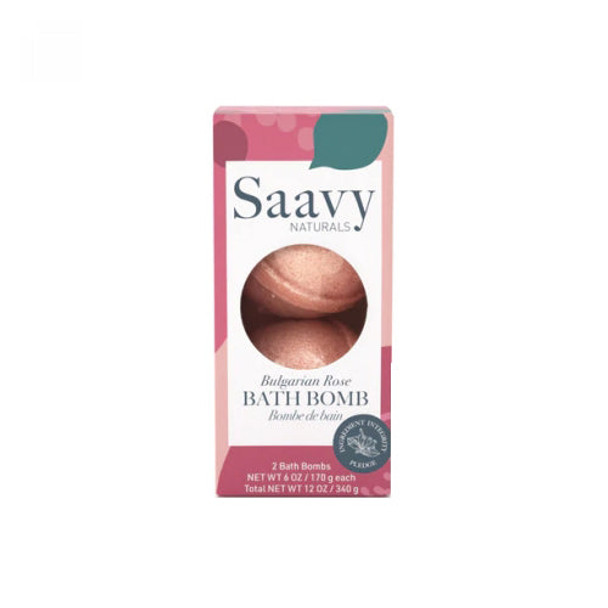 Bulgarian Rose Bath Bomb Duo 12 Oz By Saavy Naturals