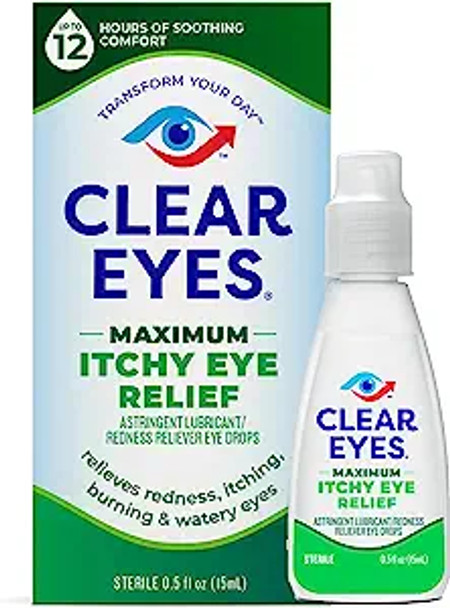 Clear Eyes Itchy Eye Relief Drops 0.5 oz By Med Tech Products