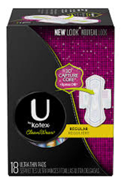 U By Kotex Clean Wear Pads Regular 18 Each By U By Kotex