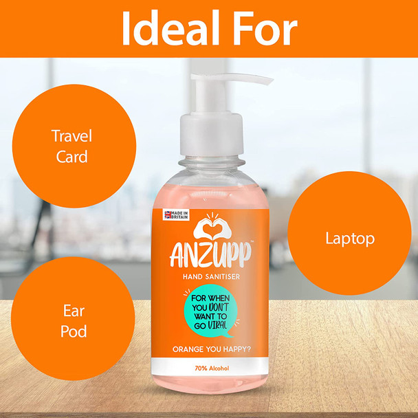 Anzupp 70% Alcohol Orange Hand Sanitiser 500ml