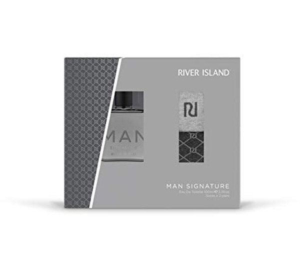 River Island Man Signature 3 Piece Gift Set: Eau De Toilette 100ml - 2 Pairs of Socks