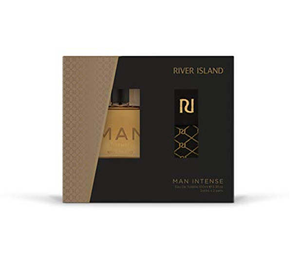 River Island Man Intense 2 Piece Gift Set: Eau De Toilette 100ml - 2 Pairs of Socks