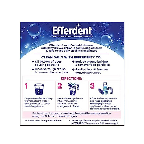 Efferdent Anti-Bacterial Denture 44 Tabs By Efferdent