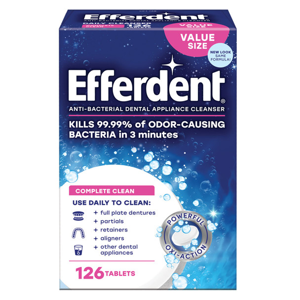 Efferdent Fresh & Clean Anti-Bacterial Denture 126 Tabs By Efferdent