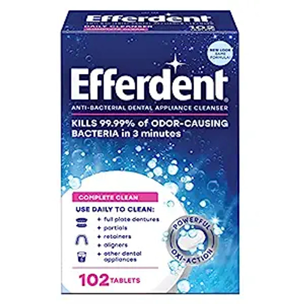 Efferdent Complete Clean Anti-Bacterial 102 Tabs By Efferdent