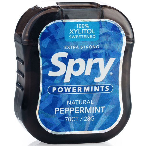 Spry Extra Strong Xylitol Power Mints Box Peppermint Peppermint 6 Peaces By Xlear Inc