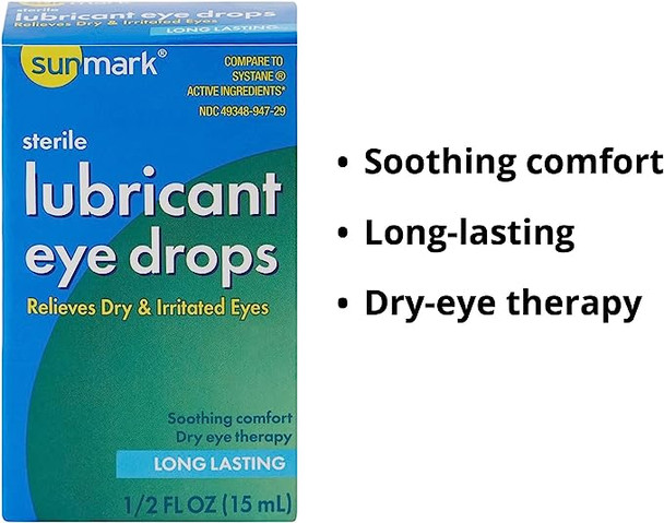 Sunmark Sterile Lubricating Tears Eye Drops 0.5 Oz By Sunmark Sunmark Sterile Lubricating Tears Eye Drops 0.5 Oz By Sunmark