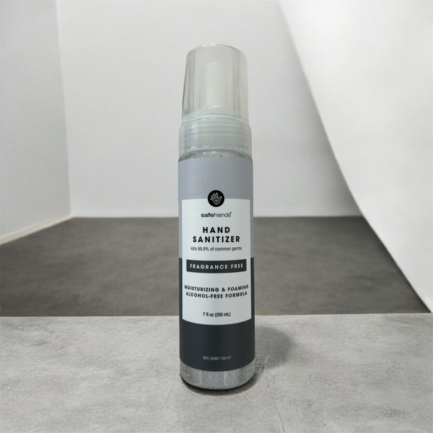 Alcohol-Free Hand Sanitizer SafeHands 7 oz. BZK (Benzalkonium Chloride) Foaming Pump Bottle 1 Each By Safehands