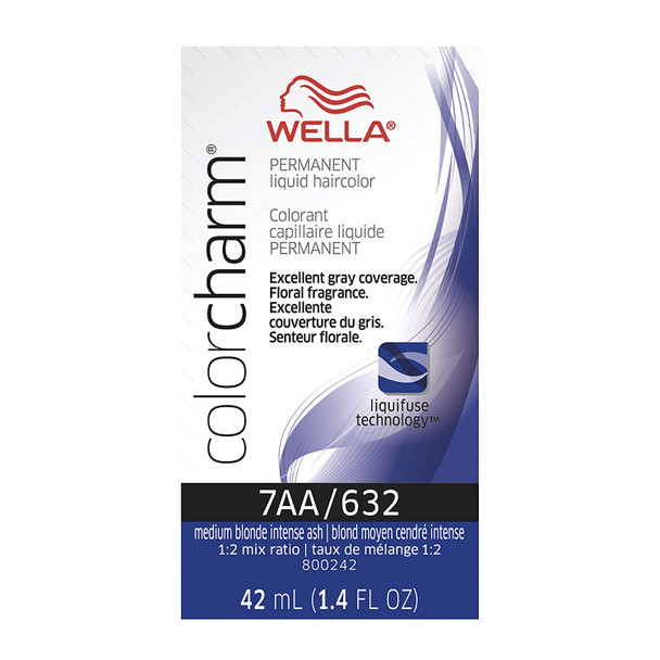 Wella ColorCharm Liquid, 7AA Med Blonde Int Ash, 1.42 oz