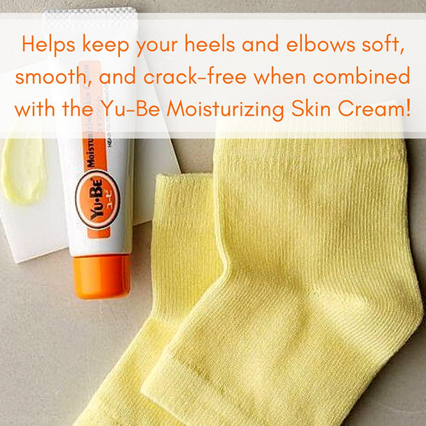 Yu-Be Heel & Elbow Socks for Dry Cracked Feet | Toeless Socks Made to Heal & Soften Rough Skin Overnight | Painfully Dry & Sensitive Skin Treatment I Moisturizing Day & Night I Callus Eliminator