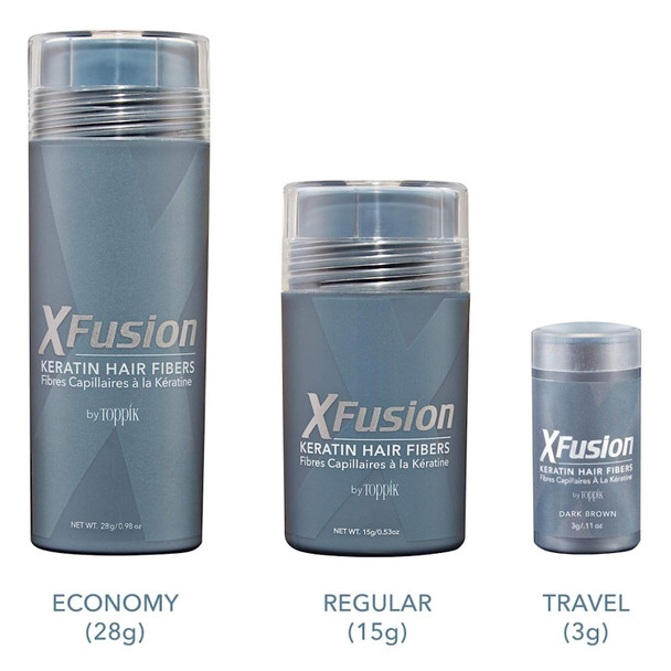 XFusion Travel Size (3 Gram) Keratin Hair Fibers, Black