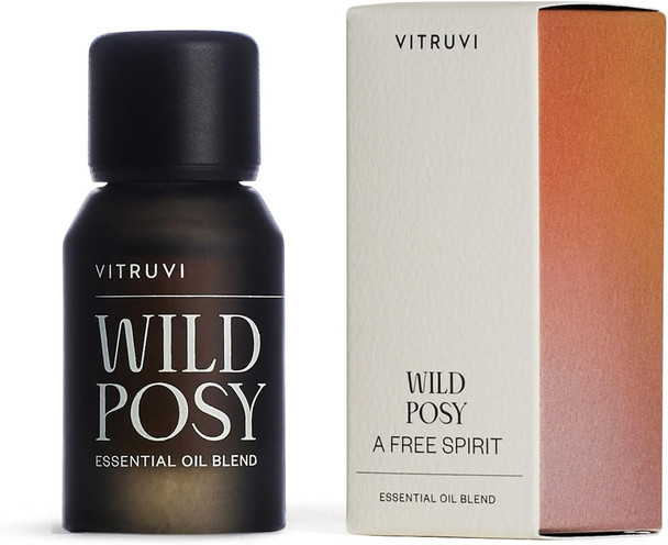 Vitruvi Wild Posy Blend Floral Essential Oil with Red Mandarin, Geranium, Patchouli, Ylang Ylang