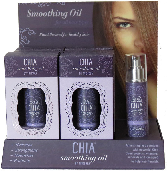 Trissola Chia Smoothening Oil 2 oz & Chia 5 in 1 Curl Cream 6.7 oz
