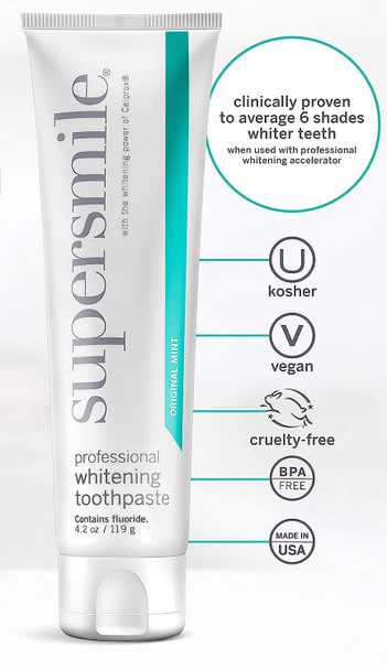 Supersmile Professional Whitening Toothpaste with Fluoride - Powerful Whitening without Sensitivity