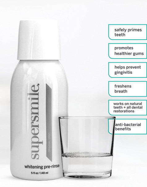 Supersmile Whitening Pre-Rinse, Clinically Formulated Pre-Brush Dental Mouthwash, 5 Fl Oz