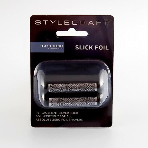 StyleCraft Replacement Silver Slick Foil Shaver Head fits All StyleCraft and Gamma+ Absolute Zero Shavers, Matte Black/Silver
