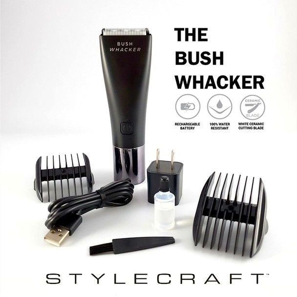 Stylecraft Bush Whacker Cordless Personal Body Hair Groomer, Water Resistant, Unisex Trimmer