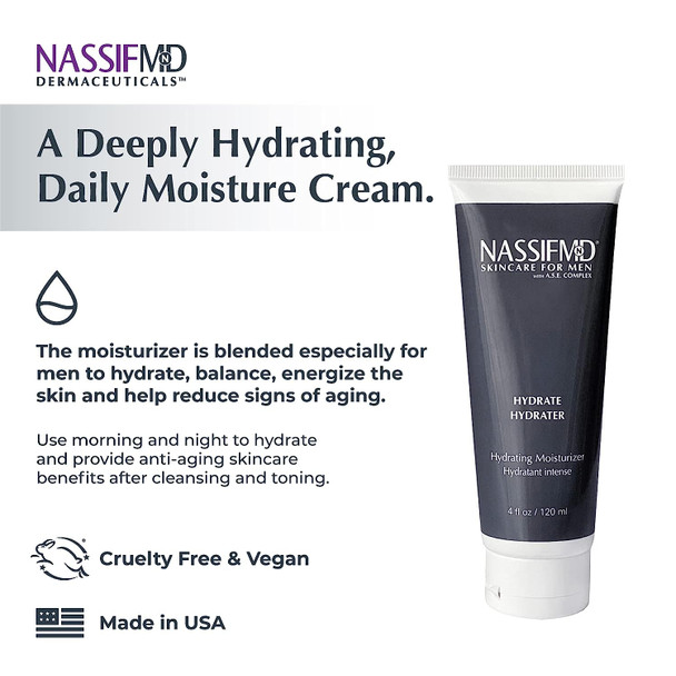 NassifMD Men's Moisturizer | Facial Skin Care Products for Men | Face Moisturizer | Moisturizer for Dry Skin