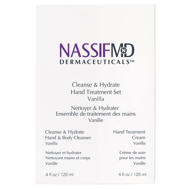 NASSIFMD Cleanse & Hydrate Anti-Aging Hand Treatment Set in the delicate scent of Vanilla