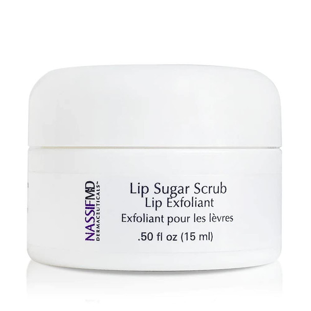 NassifMD Vanilla Lip Sugar Scrub, Lip Scrub Moisturizer and Exfoliator, Vanilla Lip Scrub, Exfoliating Lip Scrub with Jojoba Oil, 0.50 oz
