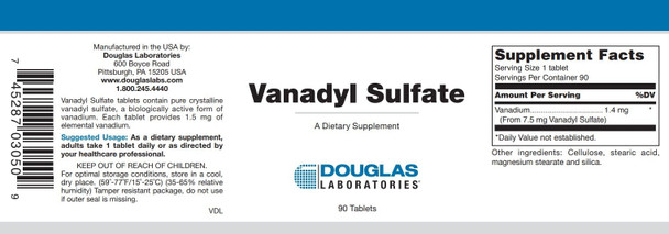 Douglas Laboratories Vanadyl Sulfate 90 Tablets