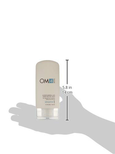 Organic Male OM4 Sensitive Step 1 - Marine Mineral and Green Tea Gel Wash (5.0oz) Organic Face Cleanser for all skin types