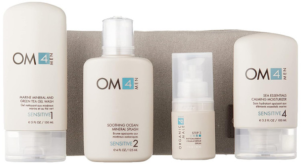 Organic Male OM4 Sensitive 4-Step RegiMEN & Travel Bag - 4 ct