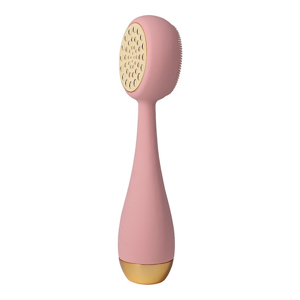 PMD Clean Pro Gold - Smart Facial Cleansing Device with Silicone Brush & 24K Gold ActiveWarmth Anti-Aging Massager - Waterproof - SonicGlow Vibration - Clear Pores & Blackheads