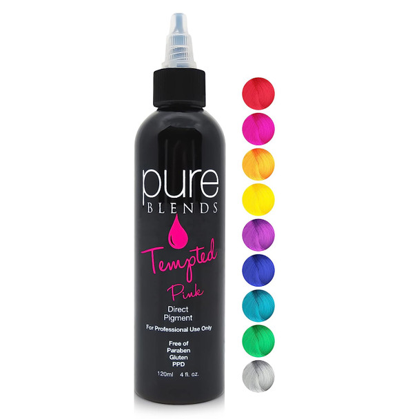 Pure Blends Tempted Semi Permanent Direct Hair Dye Pigment | Stain With Vivid Tones | For Color Treated Hair | Keratin Infused & Cruelty Free | Sulfate Free Sodium Chloride Free PPD & Paraben Free