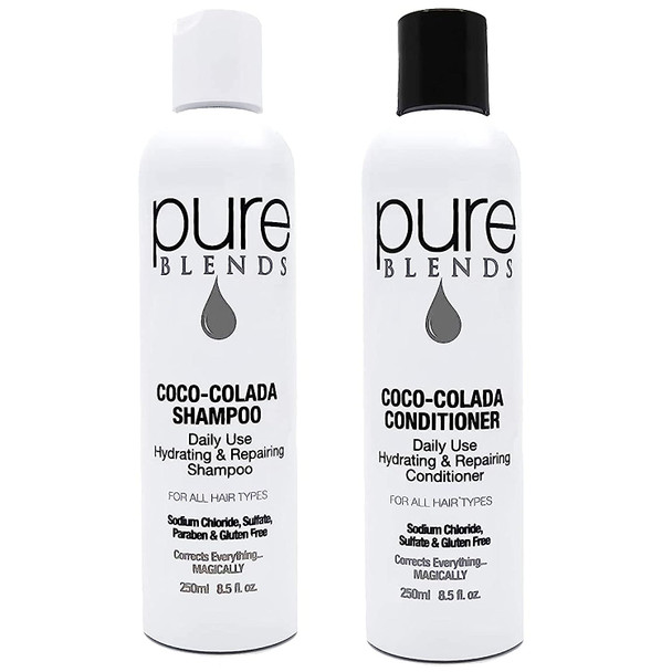 Pure Blends Coco-Colada Shampoo & Conditioner Duo | For Daily Use | Neutral-No Color Duo For In Between Color Depositing Washes | Balances Color & Repairs Dry, Damaged Hair | 8.5 Oz.
