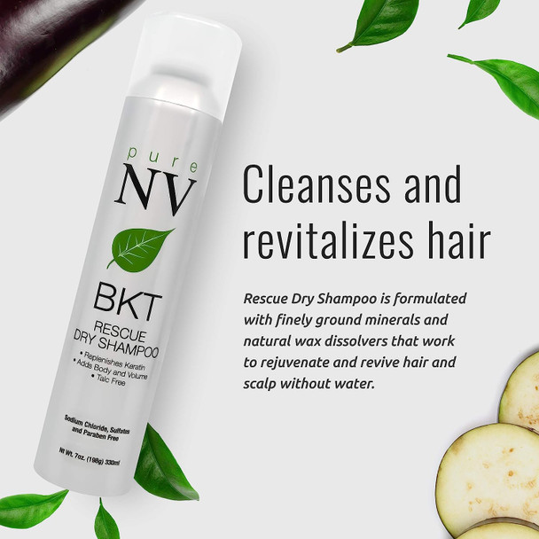 Pure Nature's Vitamins Rescue Dry Shampoo - Infused with Argan Oil, Keratin, Collagen, Vitamins & Nutrient Shampoo - No Water Required - Talc Free- Sulfate, Sodium Chloride & Paraben Free - 10 Oz