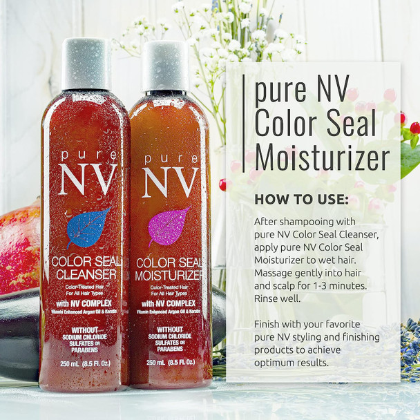 Pure NV Color Seal Moisturizer- Locks In & Seals Hair Color to Prevent Color Fade Infused with Keratin, Collagen & Argan Oil, Sulfate & Sodium Chloride Free 8.5 oz