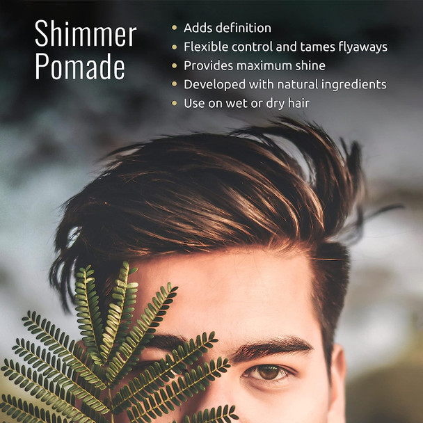 Pure NV Shimmer Pomade- Adds Definition, Flexible Control & Tames Flyaways, Infused with Keratin, Collagen & Argan Oil, Sulfate & Sodium Chloride Free (2 oz)