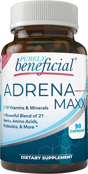 ADRENA-MAXX - Natural Adrenal Supplement, 45Day Supply- Fatigue Relief, Supports Adrenal Function, Stress Response, Enhanced Energy - Pure, Organic Ingredients -... from Purely benefical