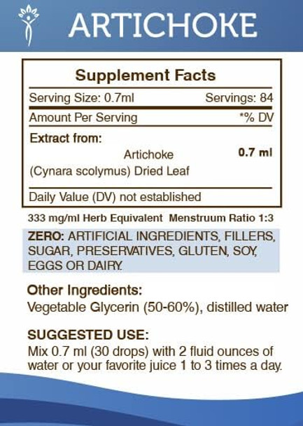 Secrets of the Tribe Artichoke Tincture Alcohol-Free Liquid Extract, Artichoke (Cynara scolymus) Dried Leaf (2 FL OZ)