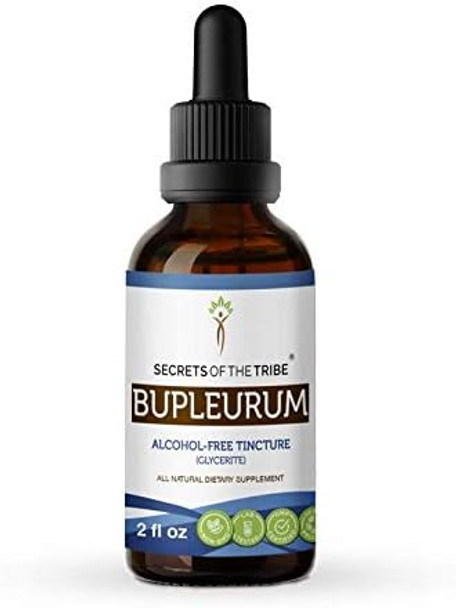 Secrets of the Tribe Bupleurum Alcohol-Free Liquid Extract, Bupleurum (Bupleurum Chinense) Dried Root Tincture Supplement (2 FL OZ)