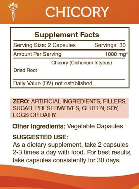 Secrets of the Tribe Chicory 60 Capsules (2 pcs.), 1000 mg, Chicory (Cichorium Intybus) Dried Root (2x60 Capsules) Secrets of the Tribe Chicory 60 Capsules (2 pcs.), 1000 mg, Chicory (Cichorium Intybus) Dried Root (2x60 Capsules)
